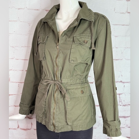 Jackets & Blazers - BAR III Army Green XS Utility Safari Cotton Field Jacket Size Extra Small